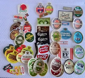 bEER LABEL TUBORG CARLSBERG KB JOLLY COLA VINTAGE MIX JUNK DRAWER LOT neocurio - Picture 1 of 7
