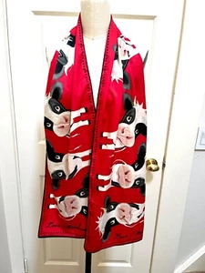 Moschino länglich Seide Kuh Schal 13" x 68" EG - Bild 1 von 7