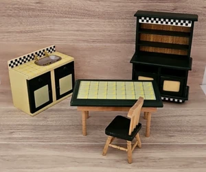 4 Pieces Melissa & Doug Dollhouse Kitchen Furniture Sink Cabinet Table Chair - Picture 1 of 18