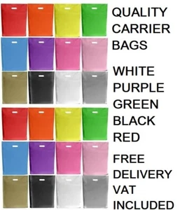 Plastic Carrier Bags Multi listing All Sizes Styles Patch Handle Shopping Strong - Picture 1 of 12