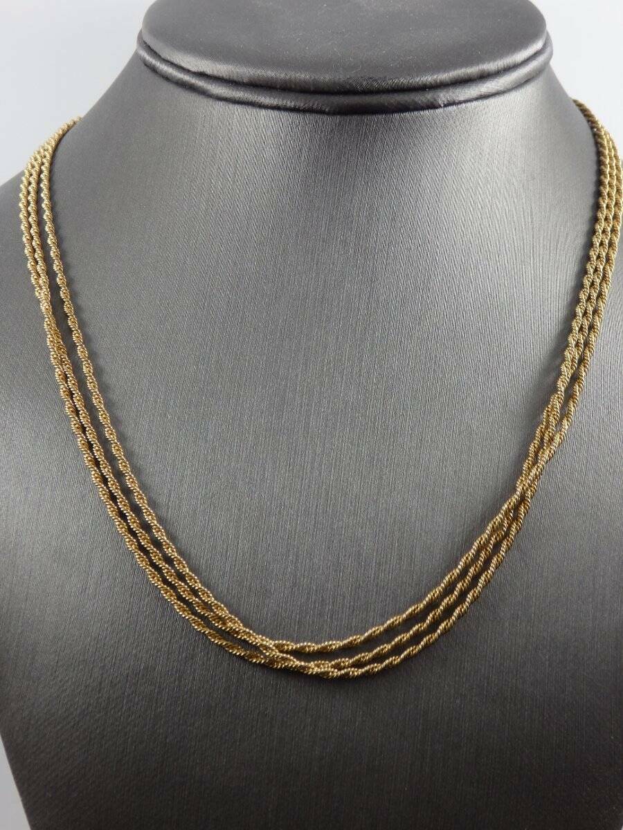 Avon 3 Strand Gold tone Rope Chain 
