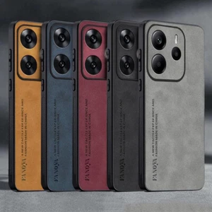 For Redmi Note 14 4G 14Pro+ Nubuck Leather Fabric Rubber Coated Hard case cover - Picture 1 of 18