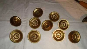 10 alte Messing Kerzenhalter Tropfenfänger Kerzentüllen um 1950  erzgebirge - Bild 1 von 1