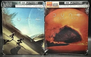 DUNE PART I & II - WALMART US EXCLUSIVE 4K UHD BLURAY STEELBOOKS *NEW&SEALED* - Picture 1 of 24
