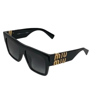 Women's Authentic Miu Miu Black Sunglasses Made In Italy Model SMU 10W 1AB-5D1 - Picture 1 of 13