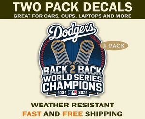 Los Angeles Dodgers 2025 World Series Champions Back 2 Back Repeat MLB Sticker - Picture 1 of 3