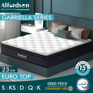 ALFORDSON Mattress Queen Double King Single Bed Euro Top Spring Foam Medium Firm - Picture 1 of 72