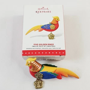 Hallmark 12 Days of Christmas Five Golden Rings Pheasant Bird Hanging Ornament - Picture 1 of 15