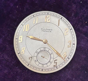 Antique Waltham Premier Grade 223 21j, 12s 1940 Watch Movement Working - Picture 1 of 2