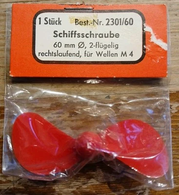 Graupner 2301/60 Schiffschraube Ø60mm rechs M4 2-flügelig Neu/OVP - Bild 1 von 2