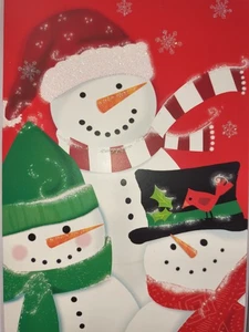 Hallmark Tres Muñeco de Nieve Caja Iridiscente 16 Tarjetas Sobres Navidad Año Nuevo - Imagen 1 de 6