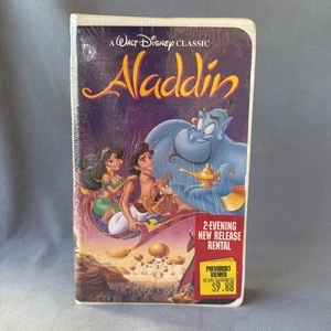 Walt Disney’s Aladdin (VHS, 1992) Sealed Blockbuster Video Price Tag Rental - Bild 1 von 15