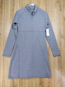 Soybu Damen M grau 1/4 Reißverschluss Stehkragen Ponte Stretch sportlich Athleisure Kleid Neu mit Etikett - Bild 1 von 17