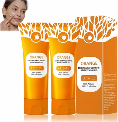 BRANDED Orange Enzymes Exfoliating Gel - Natural Orange Peel Gel for Face & Body - Deep