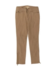 MICHAEL KORS Womens Slim Casual Trousers US 2 XS W28 L28 Beige Cotton CZ36 - Picture 1 of 4