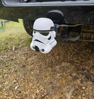 White Stormtrooper Receiver Hitch Cover fits 2” receivers - Image 1 of 4