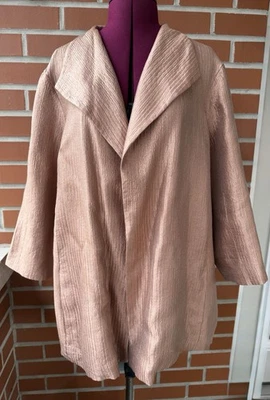 Chaqueta Blazer Eileen Fisher Mujer 2X Rosa Rosa Cobre Texturizada Seda Vacaciones Foto 1 de 4