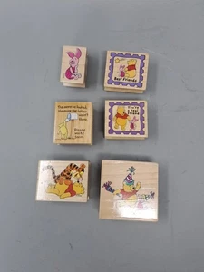 Lotto francobolli Disney Winnie The Pooh Tigre Maialino tutta la notte media amici legno - Foto 1 di 13