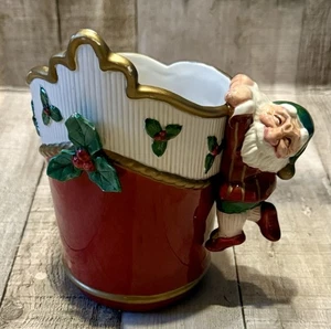 Vintage Fitz and Floyd Old World Christmas Elf Gnome Vase Planter 1990 - Picture 1 of 10