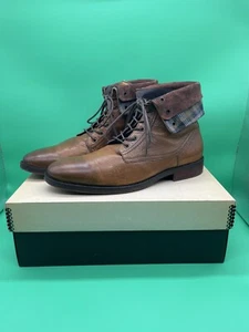 Bota Johnston and Murphy Hattington Punta Lisa Puño a Cuadros Talla 11 Tostado - Imagen 1 de 10