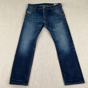 Diesel Krooley Slim Carrot Denim Jeans Herren 32x29 Blau Whiskering Italy Designer - Bild 1 von 22
