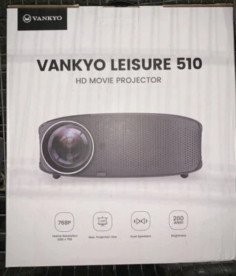 VANKYO Leisure 510 Full HD Movie Projector 1280 x 769 Resolution- 230" Open Box - Image 1 of 2