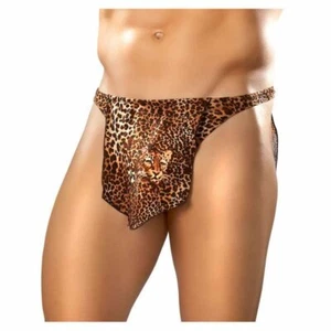 MALE POWER ANIMAL PRINT TARZAN LOIN CLOTH JUNGLE STUD THONG LEOPARD 28-40" - Picture 1 of 8