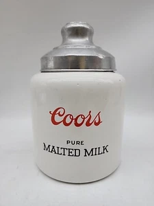 Barattolo espositore da banco vintage COORS PURO LATTE MALTATO porcellana fontana bibite - Foto 1 di 8
