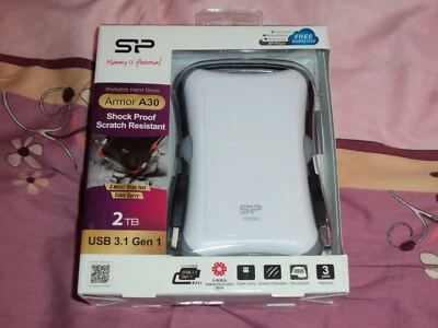 SP/Silicon Power 2TB Rugged Armor A30 Stoßgeschützt Weiss 2,5 Zoll USB 3.0 - Bild 1 von 2