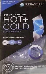 Pain Relief Gel Beads Hot + Cold Reusable Pack, Knee with Strap, 1 Wrap. - Picture 1 of 2