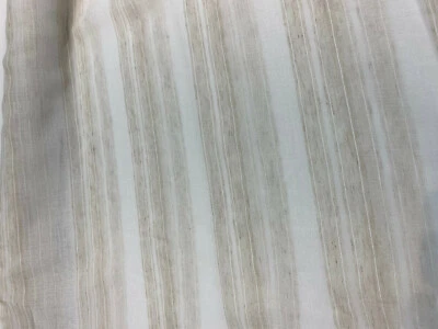 P Kaufmann Linen Beige Heaven Sheer Stripe Fabric By The Yard - Image 1 of 4