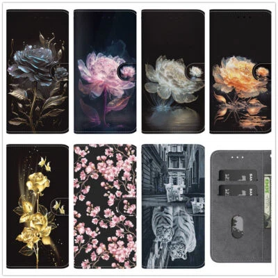 Flower Bling Wallet Phone Case For Huawei P40 P50 Y6 Y9 Nova Honor 70 80 X7 X8 - Image 1 of 4