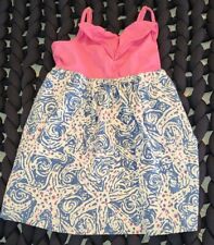 Girls Lilly Pulitzer XS Pink Blue White Spaghetti Strap Starfish  Dress