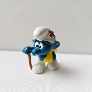 Smurfs 20097 Injured Smurf Cast Cane Vtg Figure PVC Schleich Peyo Figurine - Picture 1 of 4