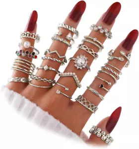 IFKM 51 Pcs Gold Knuckle Rings Set for Women Girls Vintage Stackable Joint Finge - Picture 1 of 12