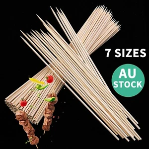 Bamboo Skewers Catering Wooden Sticks Meat BBQ Grill Party Kebab Stick 3mm 5mm - Picture 1 of 6