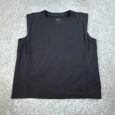 Athleta Seasoft Tank Sweatshirt Black Womens Large - Imagem 1 de 4