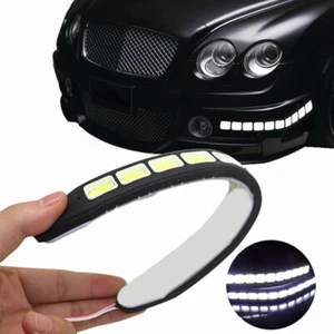 1X 10Led Daytime Running Light Drl Cob Strip Lamp Fog Car Driving Wat HfLDUK LI - Picture 1 of 12