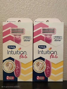 2 Stück - Schick Intuition f.a.b. Vorwärts & Rückwärts Bidirektes Rasiermesser mit Griff - Bild 1 von 2