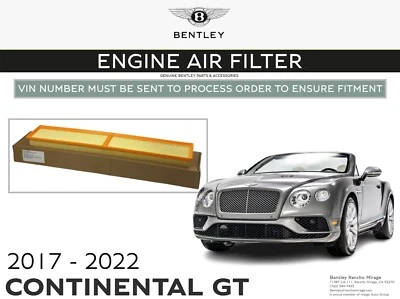 2017-2022 Bentley Continental Gt FACTORY OEM Engine Air Filter 3SA129620A — 第 1/2 张图片
