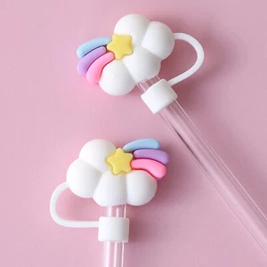 Straw Tip Covers Cute Animals Straw Covers Cap for Reusable Straws Dust-Proof - Picture 1 of 11