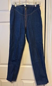 Vintage Rag City Blues Los Angeles Zip Around Denim Jeans Size 30 9/10 Dark Wash - Picture 1 of 10