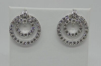 Pendientes brillantes círculos de cristal Nolan Miller ~ firmados Foto 1 de 3