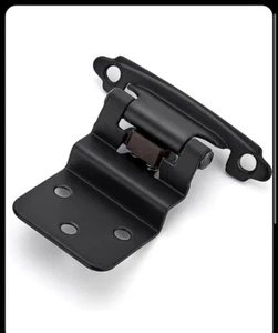 Ravinte 50pck (25 Pairs) 3/8" Inset Matte Black Cabinet Hinges, Self Closing - Picture 1 of 16