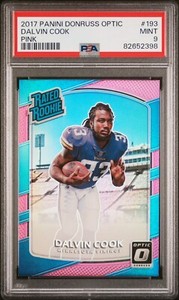 2017 Panini Donruss Optic Pink Dalvin Cook #193 Rated Rookie RC PSA 9 Vikings