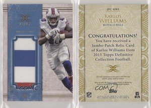 2015 Topps Definitive Collection Blue /25 Karlos Williams Rookie Jumbo Patch RC