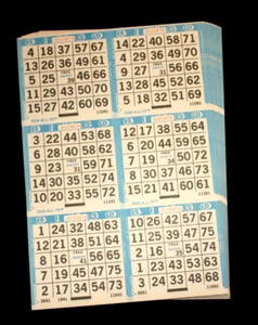 BINGO PAPER Cards Sheets 6 on 8 Blue Border DAB ALL 75 - 10 pack - Picture 1 of 3