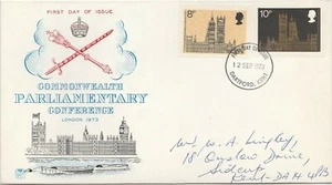 GB Stamp Stuart FDC Commonwealth Parliamentary Conference 1973 Dartford CDS - Picture 1 of 1