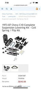 1973-87 Chevy/ GMC lowering Kit - Picture 1 of 12