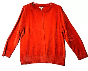 STYLE & COMPANY size XL Red Chenille Pullover Sweater Boxy Oversized NWOT - Picture 1 of 6